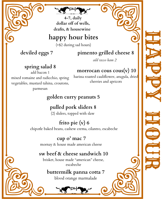 Happy Hour menu