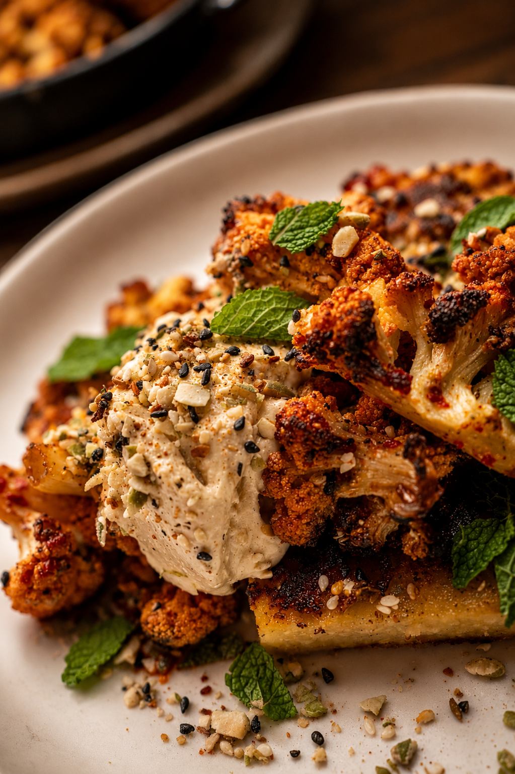 Seared Grits & Cauliflower (V)